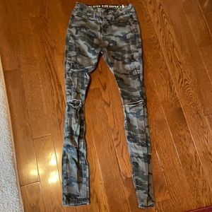 High Rise Super Skinny Camo Jeans